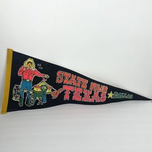 Vintage 1970s Texas State Fair Big Tex Pennant